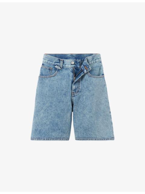 Claudie Pierlot Straight-Leg Faded Denim Shorts