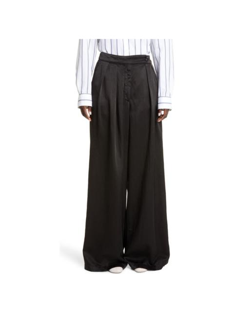 Dries Van Noten Dries Van Noten Pamplona Wide Leg Trousers in Black 900 at Nordstrom