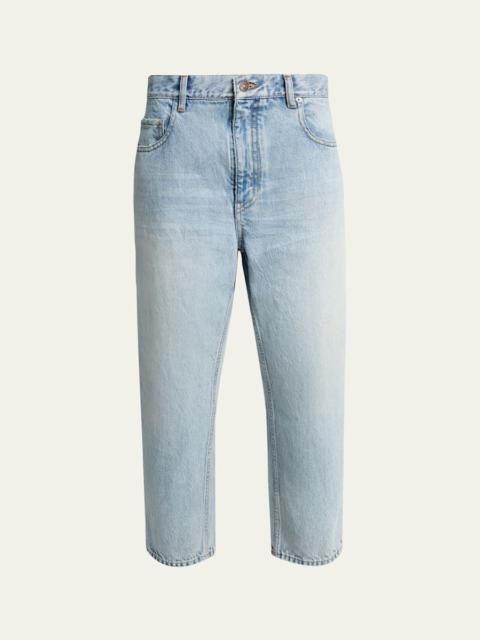 BALENCIAGA Organic Cotton Vintage Straight-Leg Crop Jeans