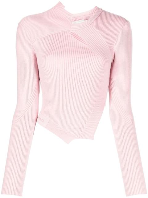 cut-out detailing ribbed-knit jumper