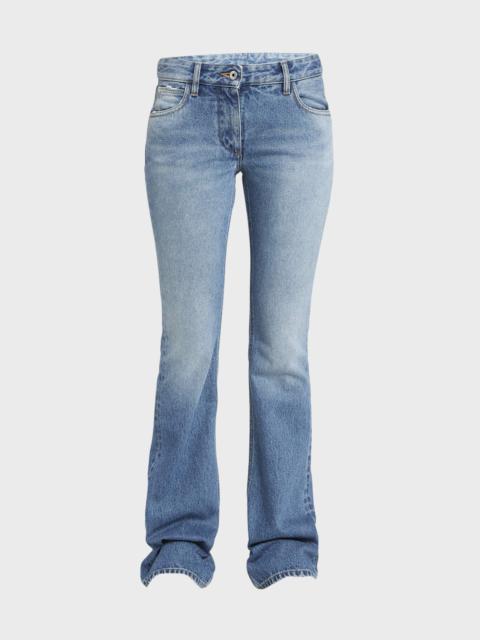 Off-White Mid-Rise Flare-Leg Jeans