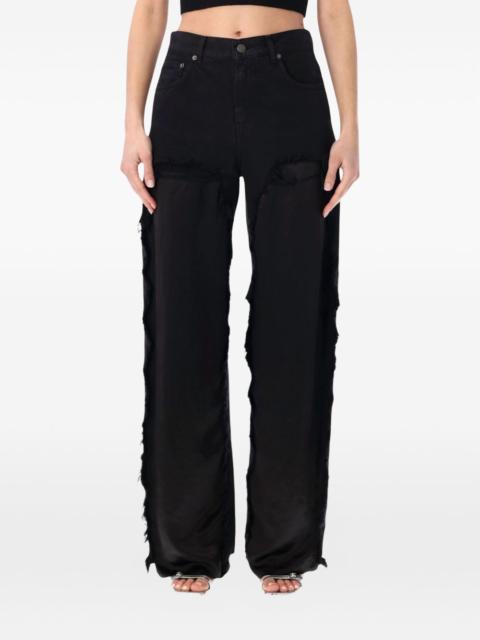HAIKURE Bonnie frayed satin-panel jeans