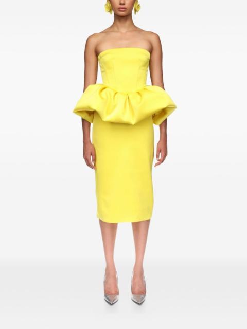 David Koma peplum-detail corseted midi dress