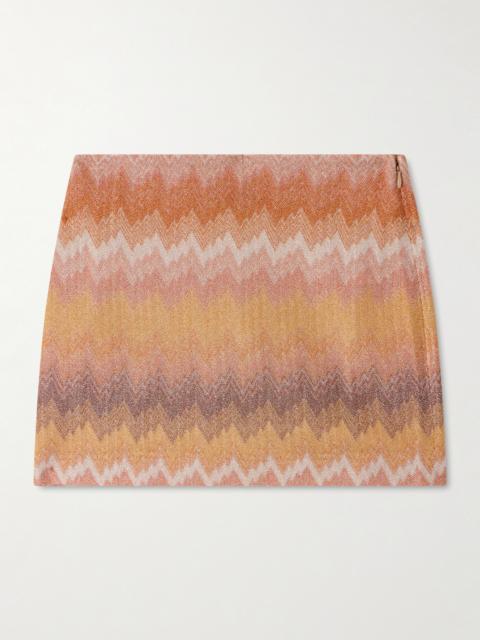 Missoni Striped Metallic Crochet-knit Mini Skirt