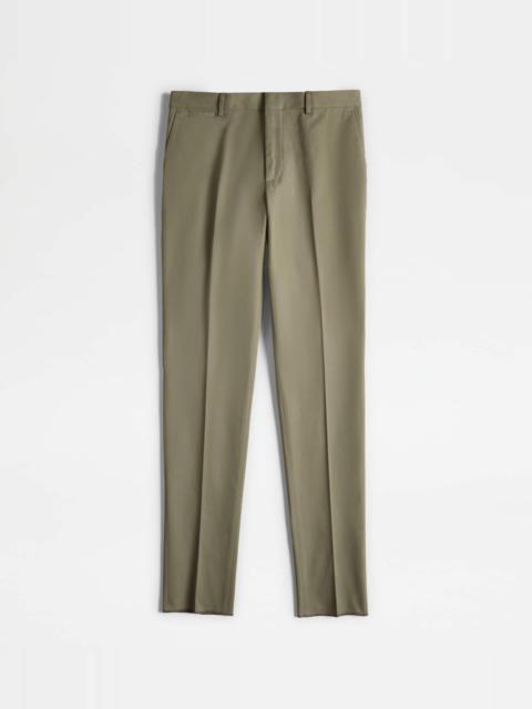 Tod's TROUSERS IN GABARDINE - GREEN