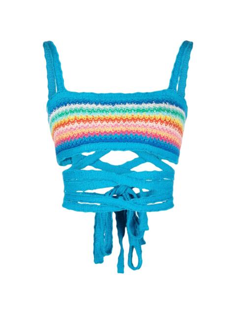 Alanui Over The Rainbow knitted bra