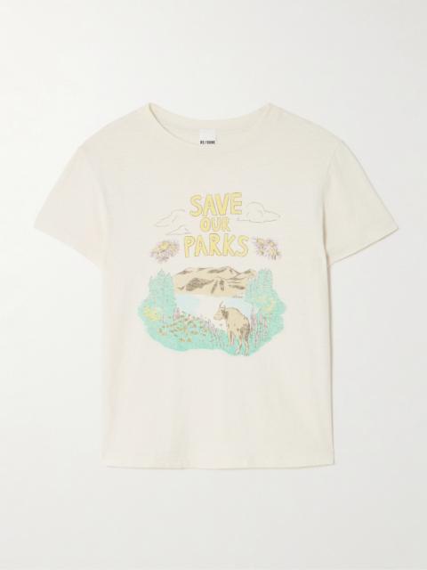 RE/DONE Classic Printed Cotton-jersey T-shirt