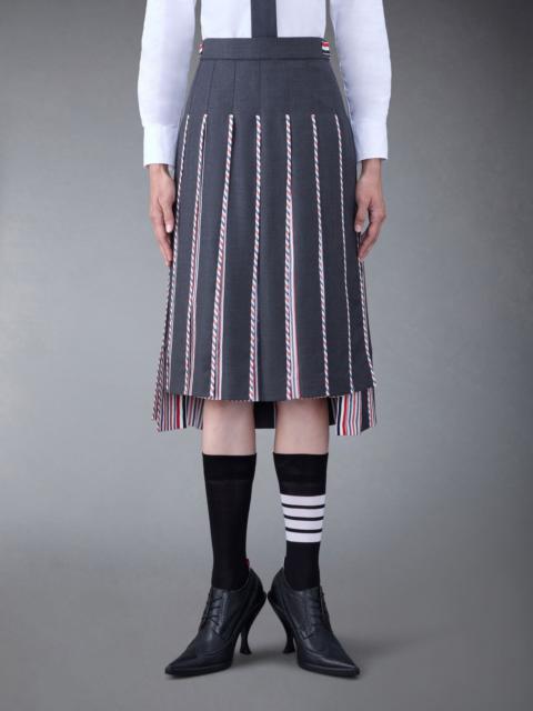 RWB-print pleated midi skirt