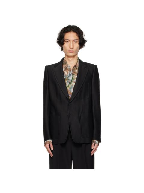 Dries Van Noten Black Patch Pocket Blazer