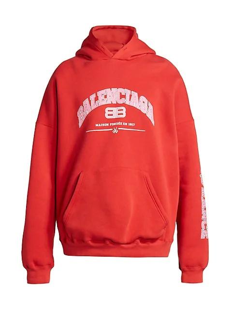 BALENCIAGA Wide-Fit Logo Hoodie Sweatshirt