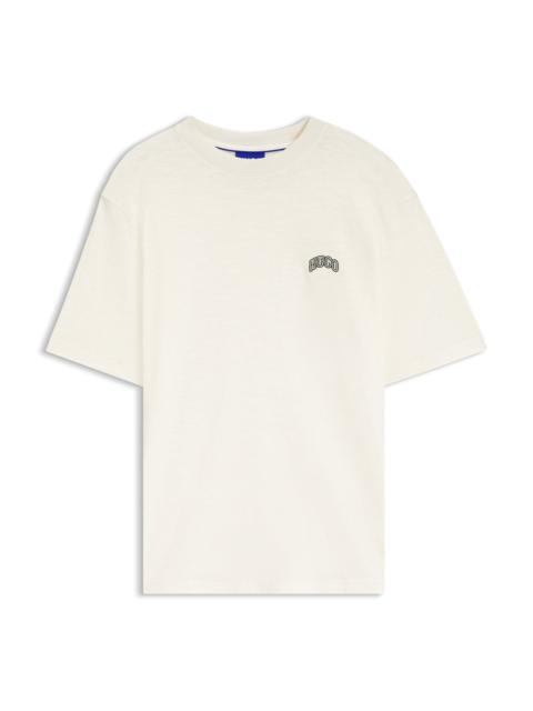 HUGO REGULAR-FIT COTTON T-SHIRT WITH VARSITY LOGO