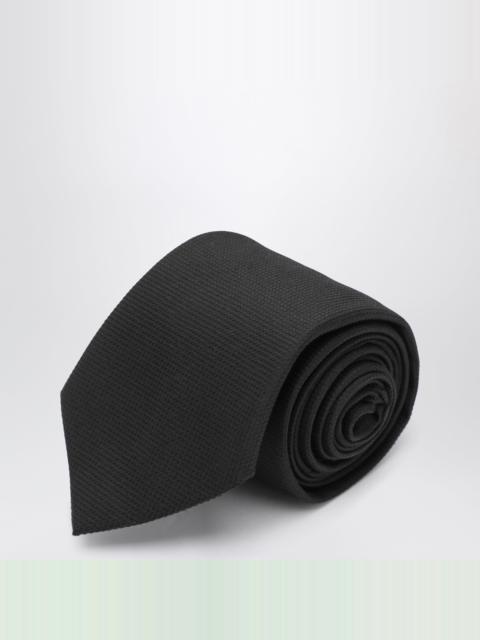 FERRAGAMO Black silk jacquard tie