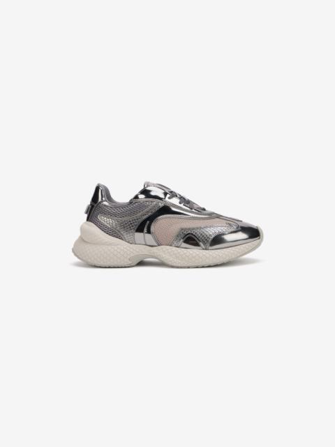 Silver Leather Chunky Sneaker
