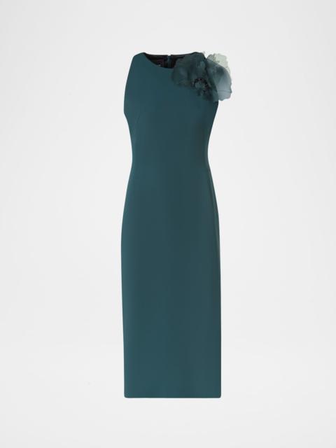 AKRIS 3D Anemone Flower Silk Crepe Sheath Dress