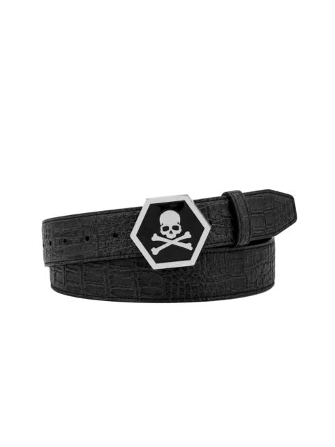 PHILIPP PLEIN leather belt skull cocco