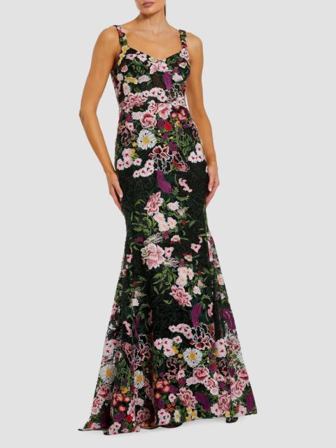 MAC DUGGAL Women's Floral Embroidered Mermaid Gown - Black Multi