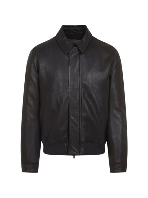 Yves Salomon collared lamb skin jacket