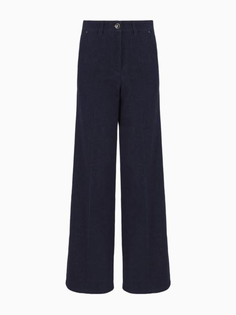 GIORGIO ARMANI Denim Collection palazzo-style five-pocket trousers in stretch denim