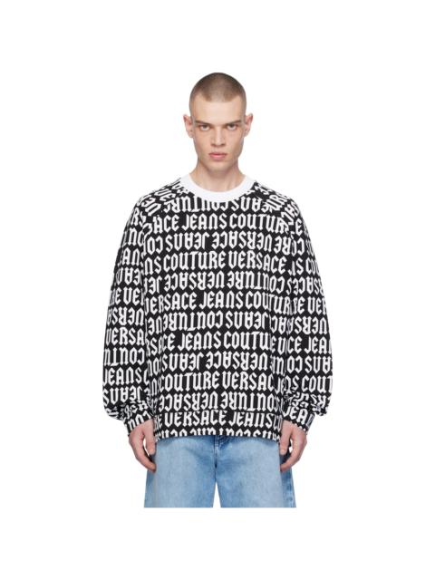 VERSACE JEANS COUTURE Black & White Logomania Sweatshirt