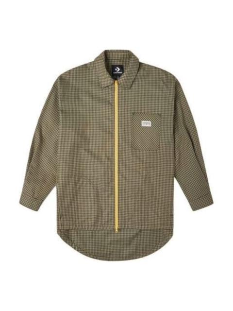 Converse (WMNS) Converse Pocket Oversized Woven Shirt 'Olive Green' 10022551-A01