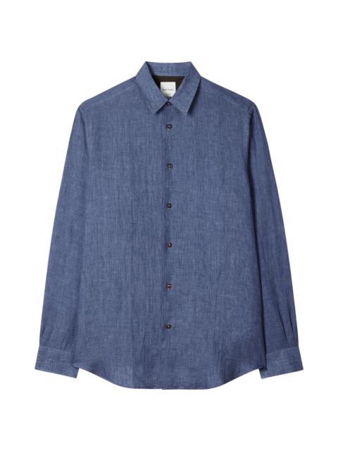 Paul Smith Men's Regular-Fit Linen Shirt - Indigo