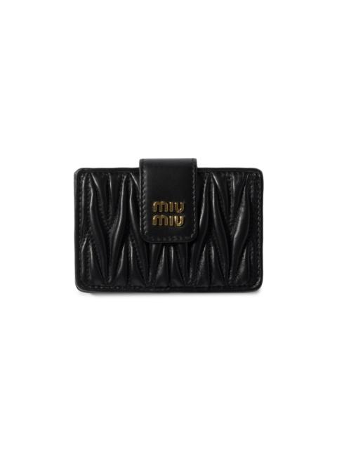 Miu Miu Women's Matelassé Nappa Leather Card Holder - Black