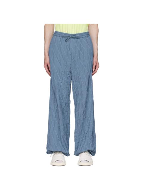 Blue Pleated Trousers