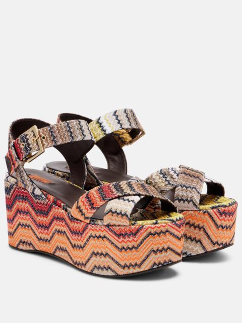 Missoni Julia Zigzag lamé platform sandals