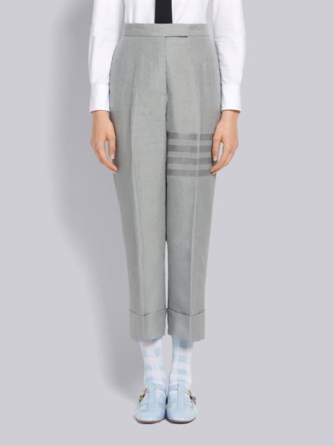 Thom Browne Light Grey Crispy Linen Classic Tonal 4-Bar Trouser