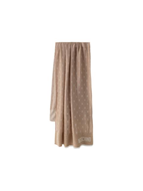 Moschino logo-monogram frayed-edge scarf