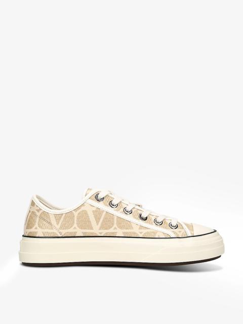 VLOGO-print low-top woven trainers