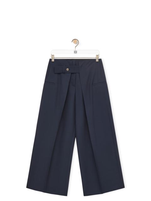 Loewe Pleated cropped trouser in wool and silk