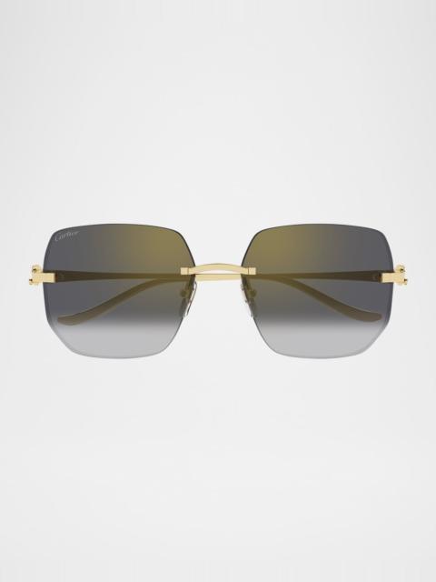 Cartier Rimless Metal Butterfly Sunglasses