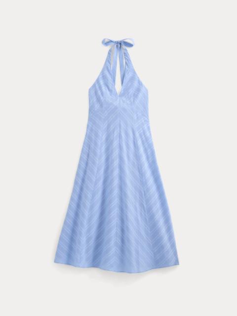 EVERLANE TEXTURED HALTER MIDI DRESS