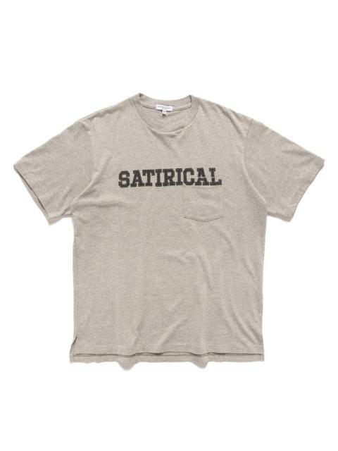 Engineered Garments Printed Cross Crew Neck Pocket T-Shirt Satirical Grey