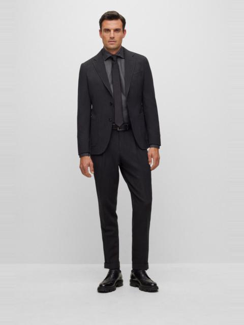 BOSS SLIM-FIT SUIT IN A MICRO-PATTERNED WOOL BLEND