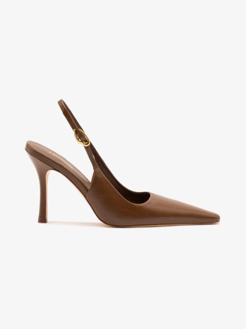 Carine Pump In Burnt Umber Leather