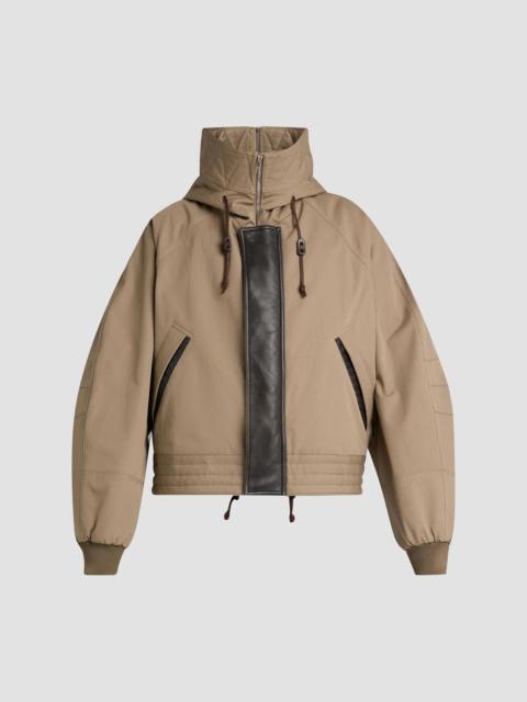Bottega Veneta Men's Cotton Canvas & Leather Padded Jacket - Desert Taupe