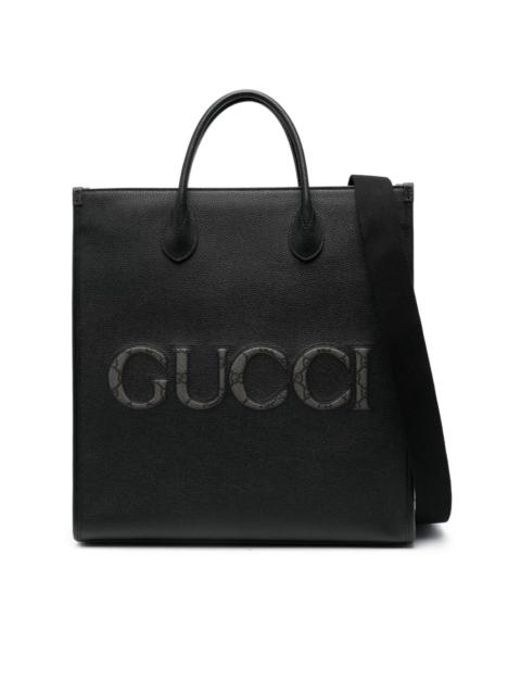 GUCCI logo-embossed leather tote bag