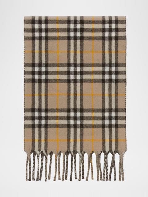 Burberry Reversible Cashmere Knight Stamp and Check Scarf