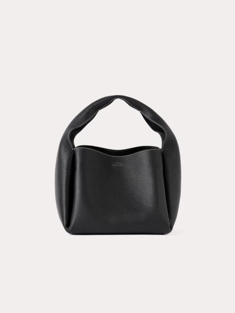 Bucket bag black grain