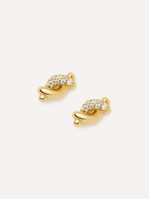 MISSOMA 18ct Gold-Plated Vermeil Silver Molten Snow Stud Earrings