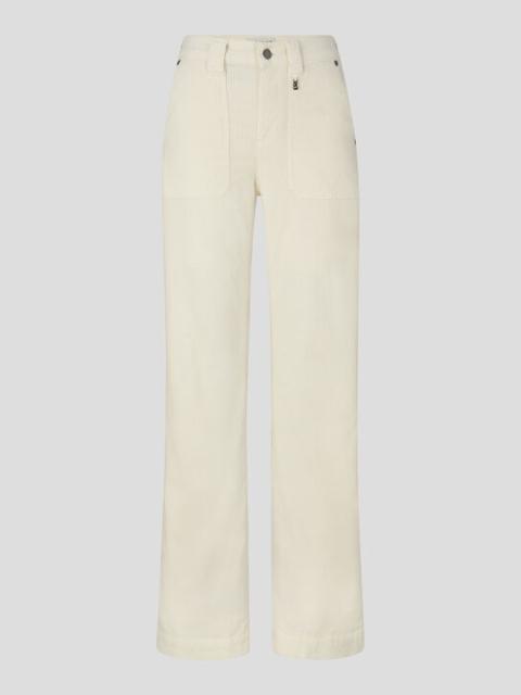 BOGNER Devin Flared fit corduroy pants in Off-white