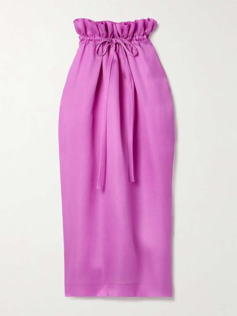 Ember gathered silk-gazar maxi skirt
