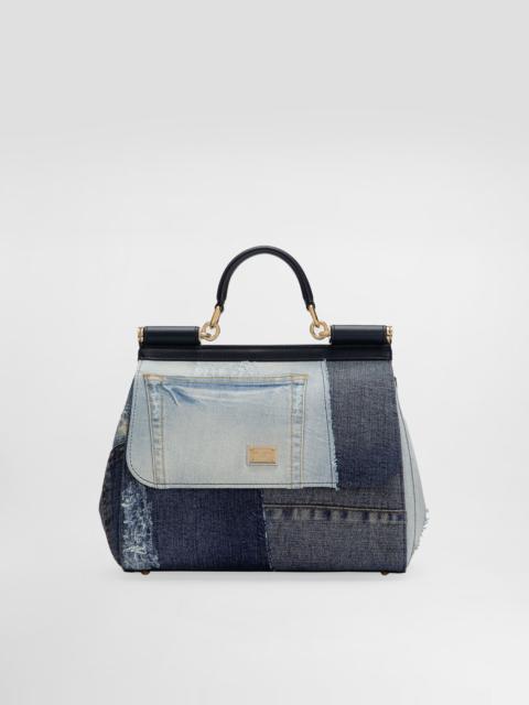 Dolce & Gabbana Medium Sicily bag in patchwork denim and calfskin