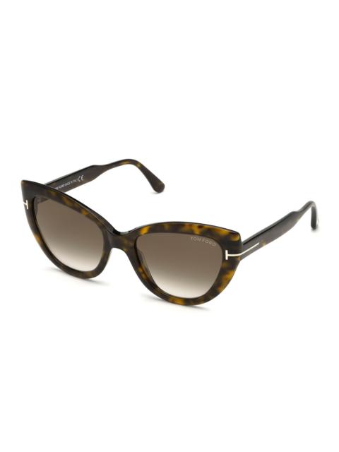 TOM FORD Anya Cat-Eye Monochromatic Sunglasses