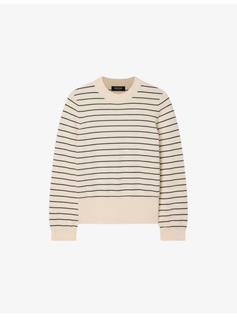 WHISTLES Striped Relaxed-Fit Knitted Jumper