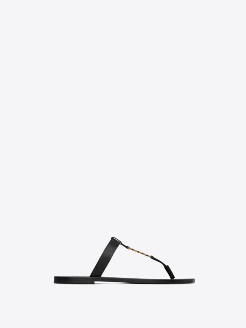 SAINT LAURENT cassandre slides in smooth leather