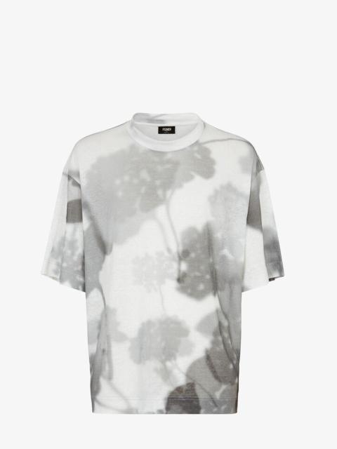FENDI White linen T-shirt