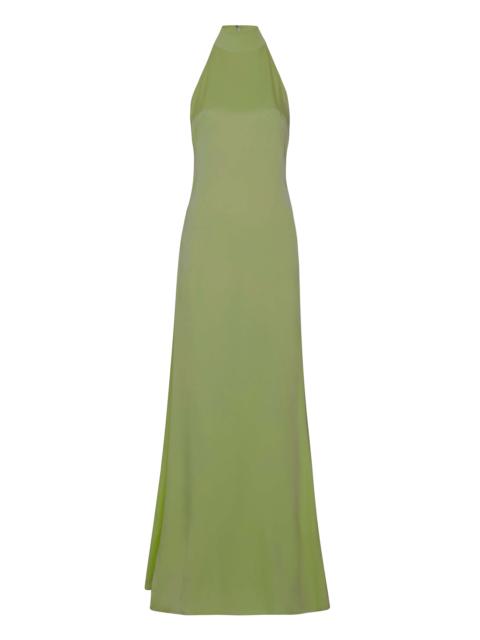 LAPOINTE Doubleface Satin Halter Open Back Gown